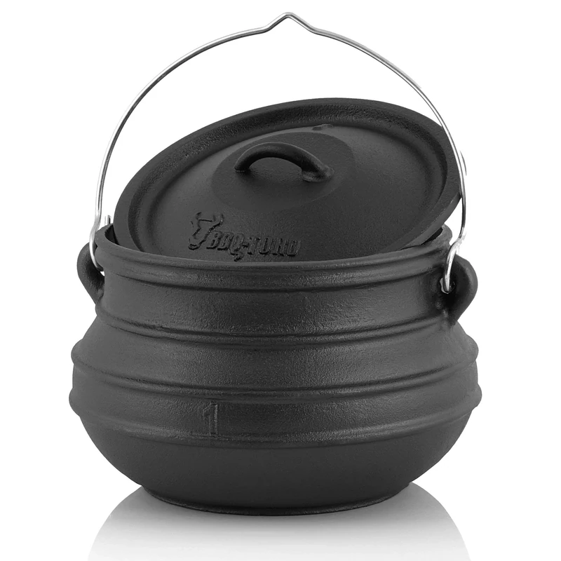 BBQ Toro cast iron Potjie | Cast iron witch pot | 3 litres without feet | Dutch oven | Couldron cookware | Preseasoned African Potjie | Fire pot with lid | Braising Dutch oven | Camping pot