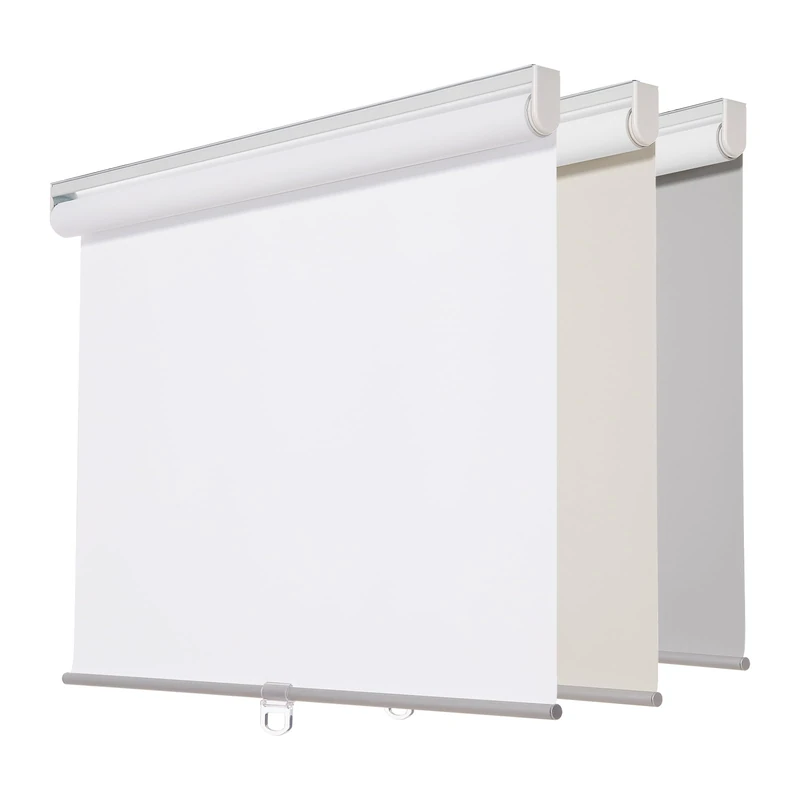 Persilux Cordless Window Shades Roller Blinds (35" W x 72" H, White) 100% Blackout Roller Window Shades UV Protection Energy Saving Roller Shades for Bedroom and Living Room, Home and Office