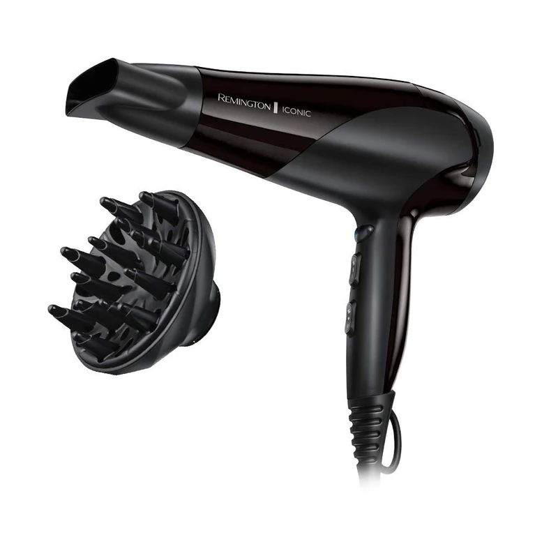 Remington Hair Dryer Ionic Dry (2200 Watt, Powerful, Ionic Technology for A Lint Free Result, Diffuser, Coolshot) Hair Dryer D3198 [Amazon Exclusive]