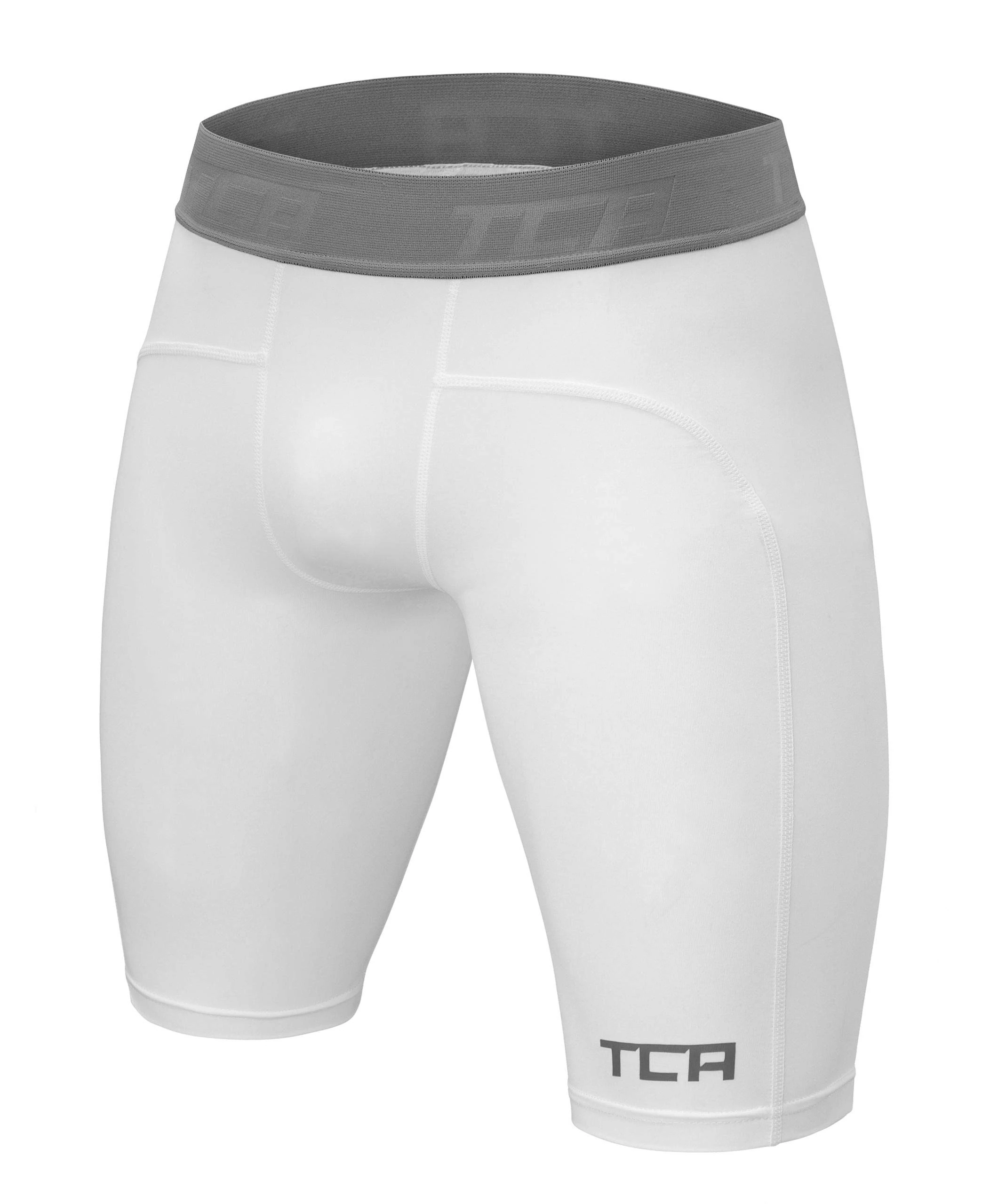 TCA Boys' Pro Performance Compression Base Layer Thermal Under Shorts - Pro White, 8-10 Years