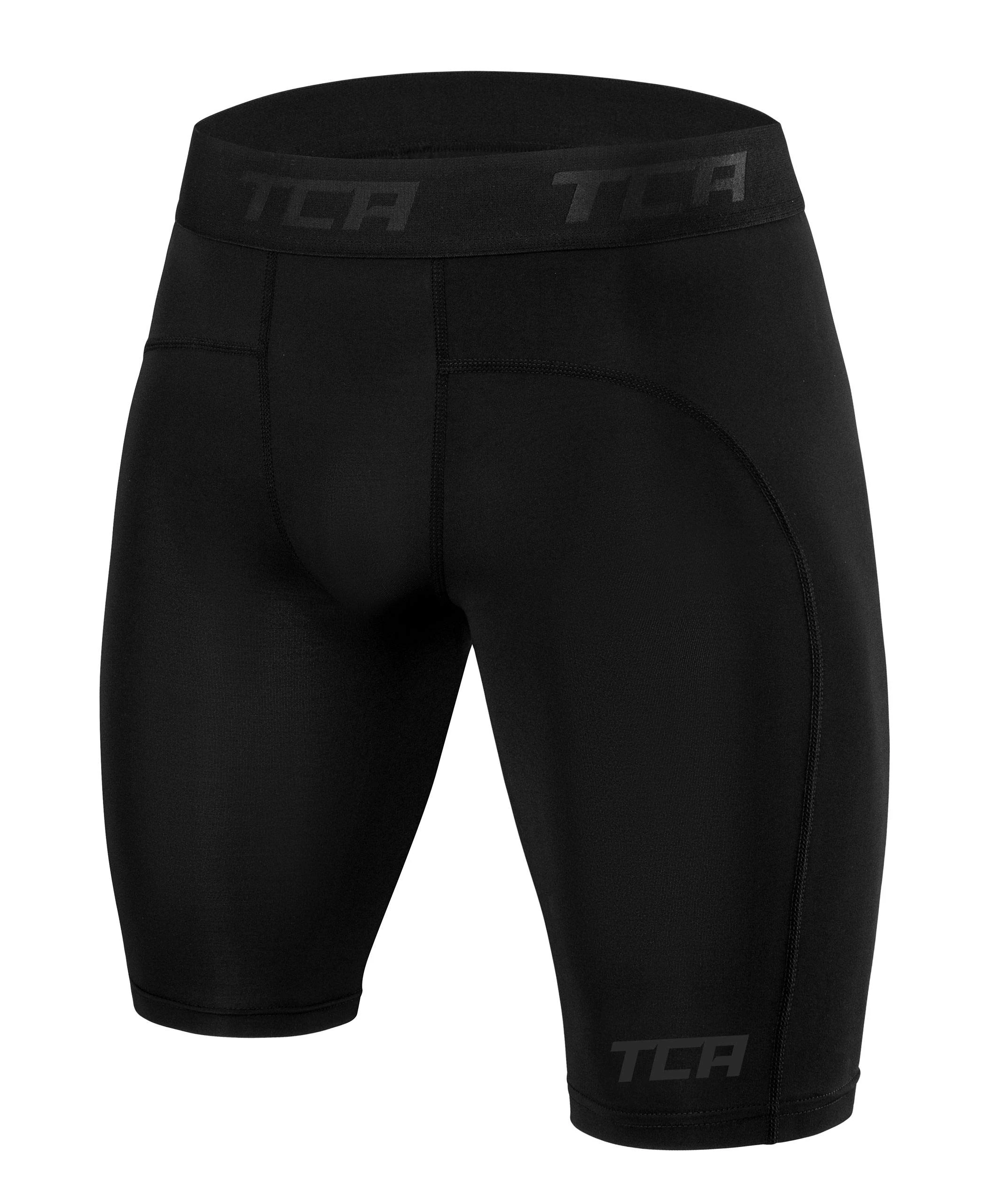 TCA Boys' Pro Performance Compression Base Layer Thermal Under Shorts - Black Stealth, 8-10 Years