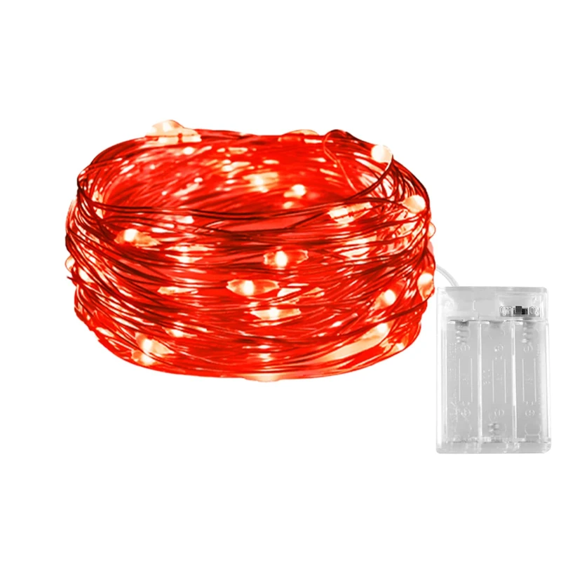 Red Battery Fairy Lights, Dalugo 3M/10FT 30 LED Battery Powered Valentines Decorations Lights for Valentines Day, Wedding Anniversary, Party, Halloween, Christmas Decorations