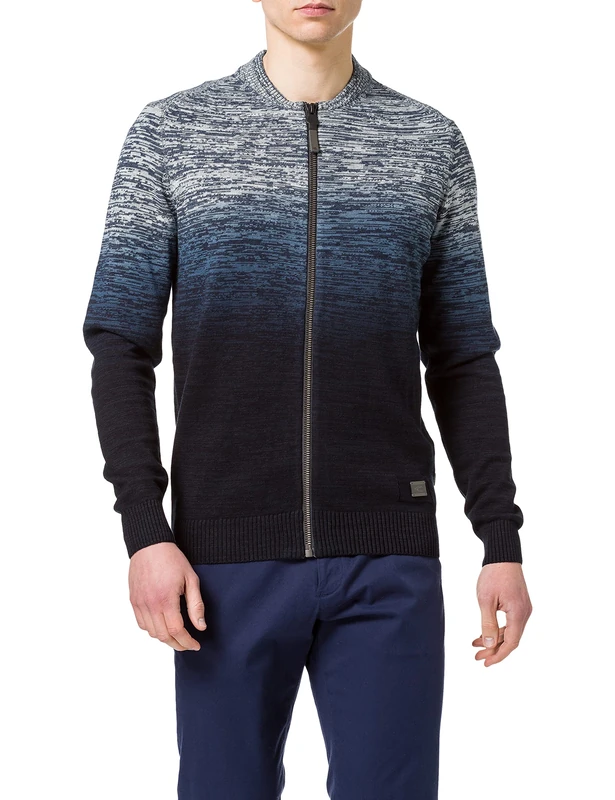 camel active Men's 4095215k10 Cardigan, Night Blue, M, night blue, M