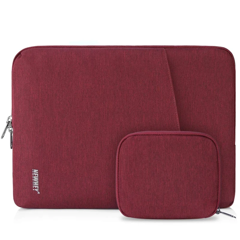 NEWHEY Laptop Sleeve Case 14 Inch Water Repellent Laptop Cover Bag Shock Resistant Notebook Protective Bag with Small Case Red