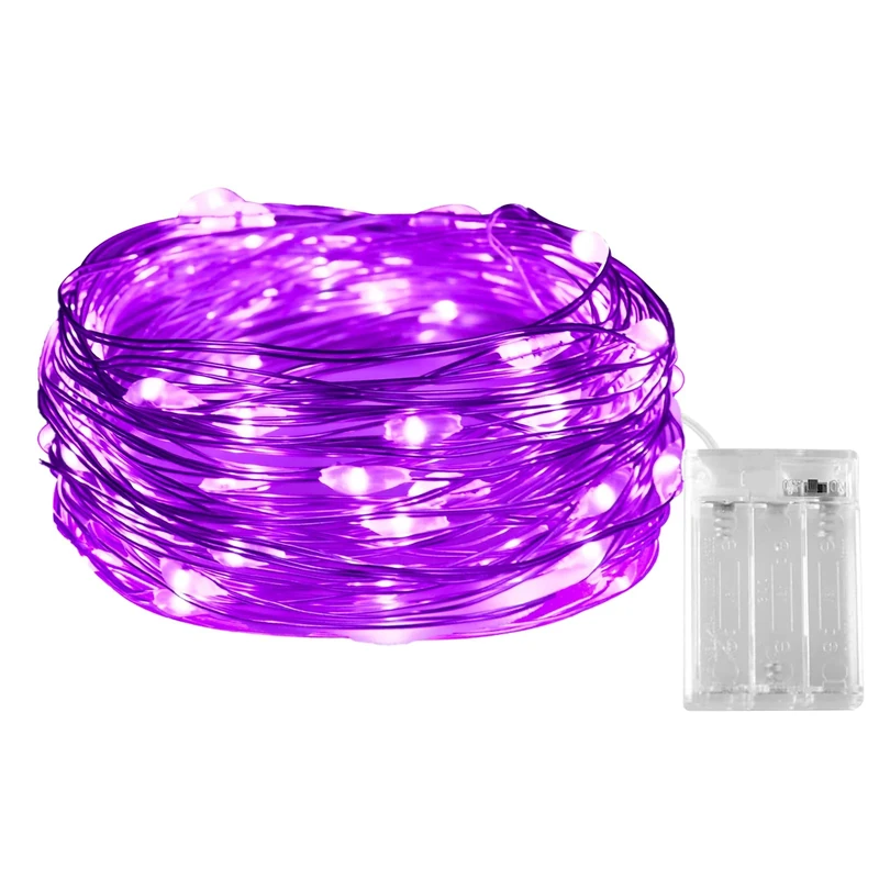 Purple Fairy Lights, Dalugo 10ft/3M 30LED Battery Powered Purple Lights for Party Wedding Holiday Christmas Halloween Decoration