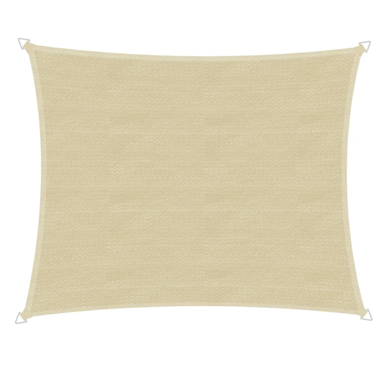 Windhager Capri Rectangular Sun Sail, 4 x 5 m, Sun Protection for Garden and Patio, UV and Weather Resistant, Champagne, 10760, Cream White