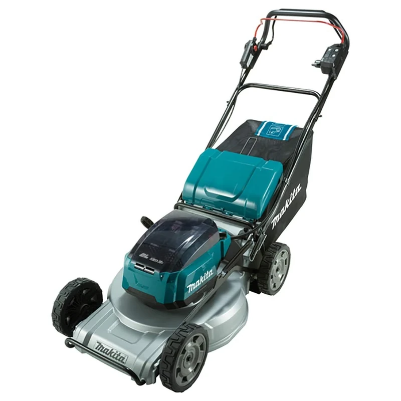 Makita DLM533PT4 Twin 18V (36V) Li-ion LXT 53cm Brushless Lawn Mower Complete with 4 x 5.0 Ah Batteries and Twin Port Charger, Blue