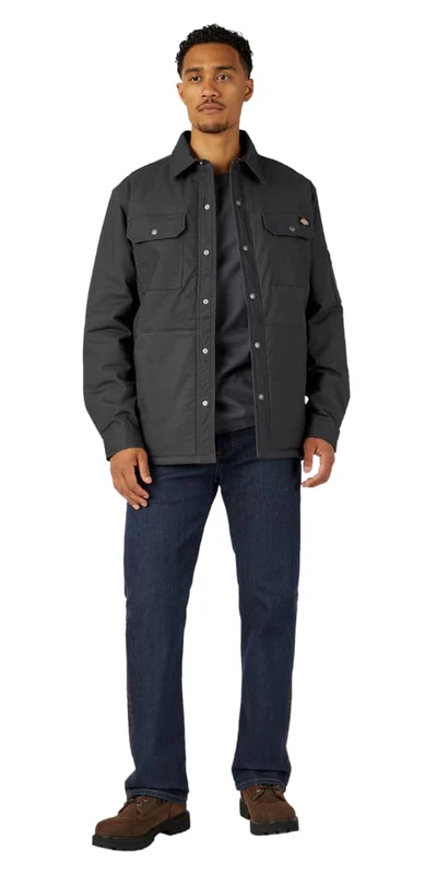 Dickies - Outerwear for Men, Flex Duck Shirt Jacket, Water Repelling Technology, Black, 3XL - Image 1