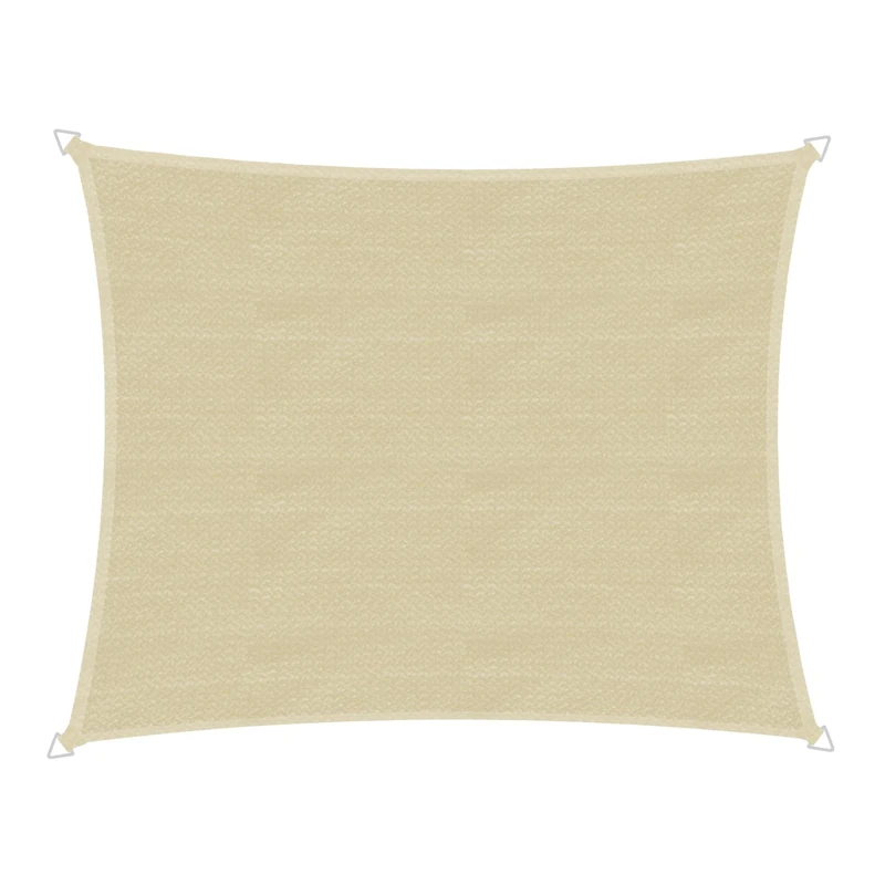 Windhager Capri Rectangular Sun Sail, 3 x 4 m, Sun Protection for Garden and Patio, UV and Weather Resistant, Champagne, 10759, Cream White