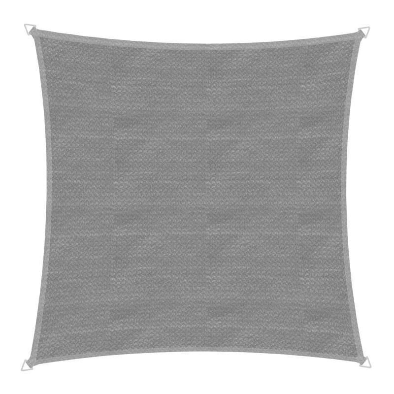 Windhager Capri Square Sun Sail, 4 x 4 m (Isosceles), Sun Protection for Garden and Patio, UV and Weather Resistant, Grey