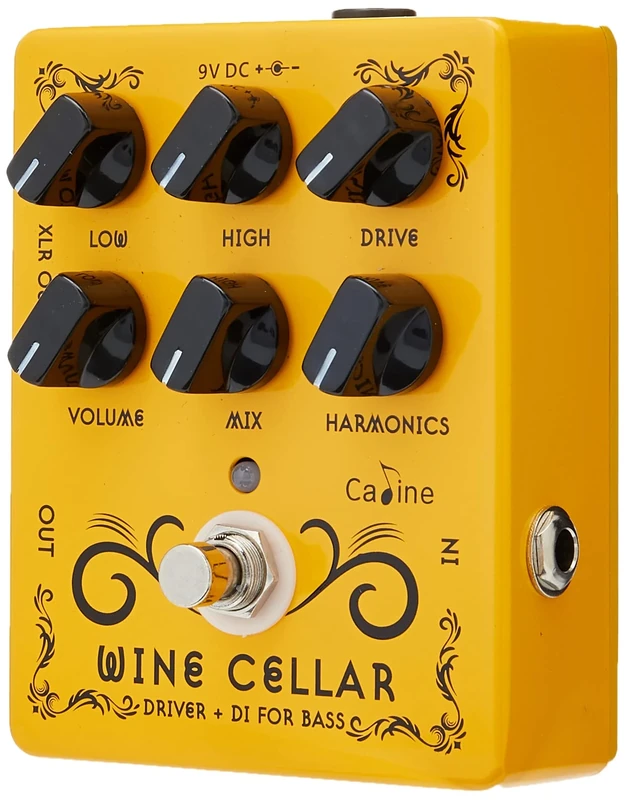 Caline CP-60 Wine Cellar - Bass Drive & DI Effects Pedal, CP60,Yellow
