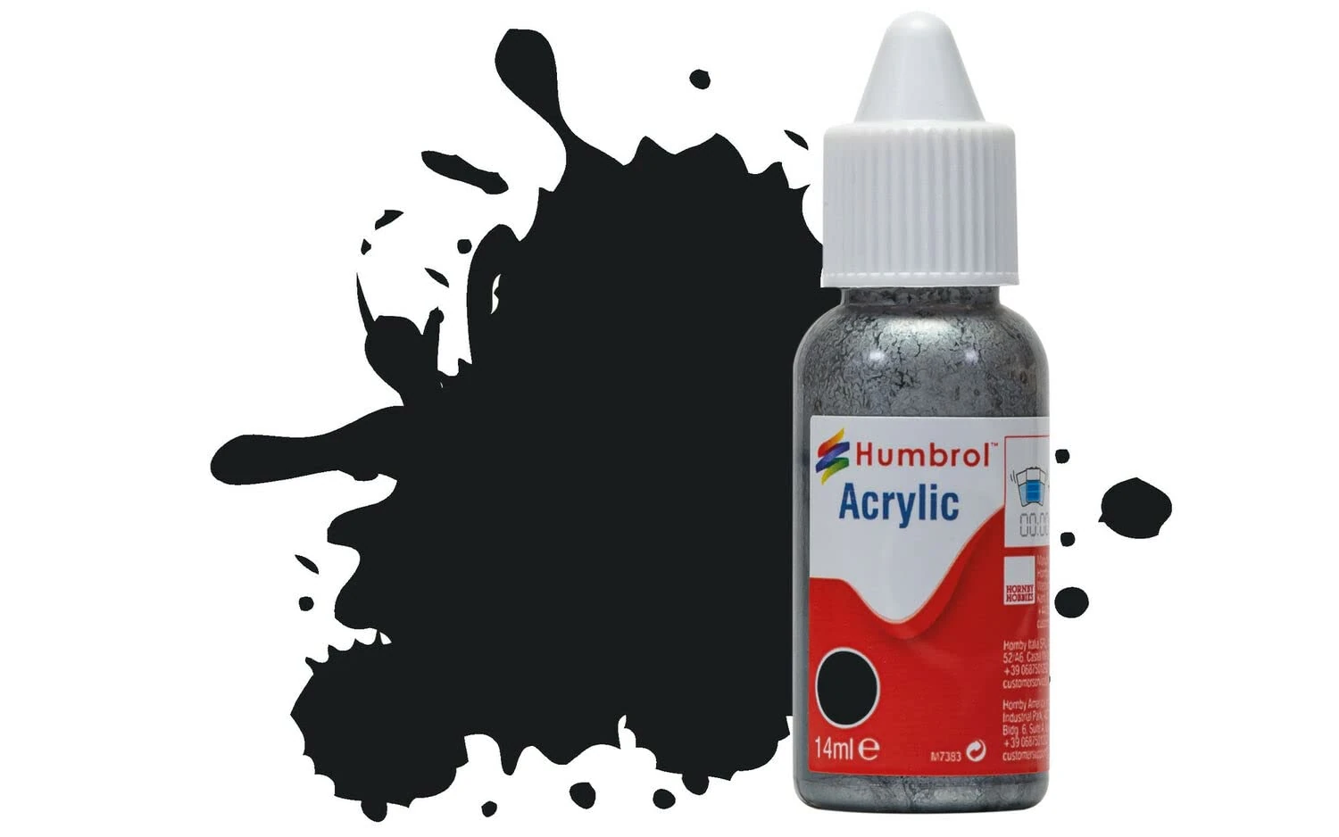 Humbrol DB0021 Acrylic Paint No.21 Black Gloss 15ml (Pack of 1)