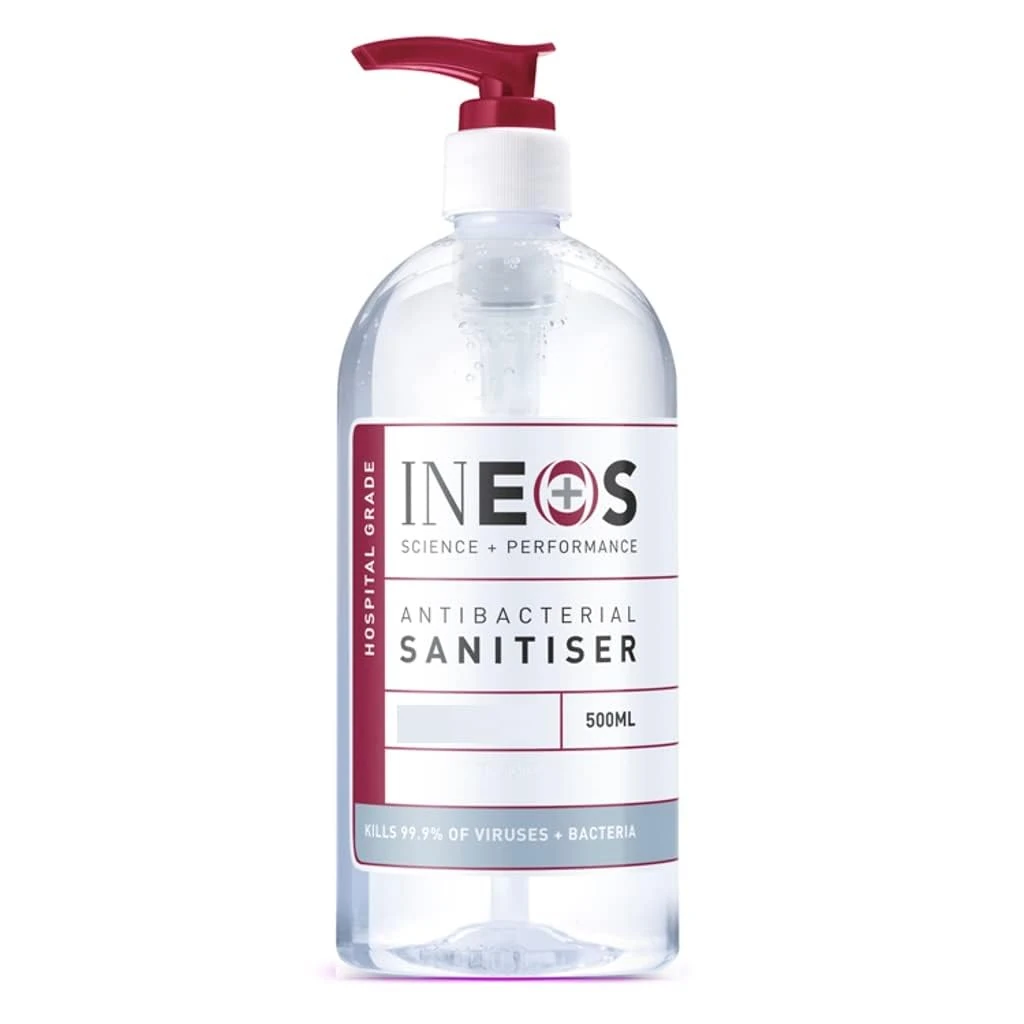 INEOS - Sanitiser Gel (500ml) - Hand Sanitiser - Hospital Grade, Effective against 99.9% of Viruses and Bacteria, Packaging May Vary