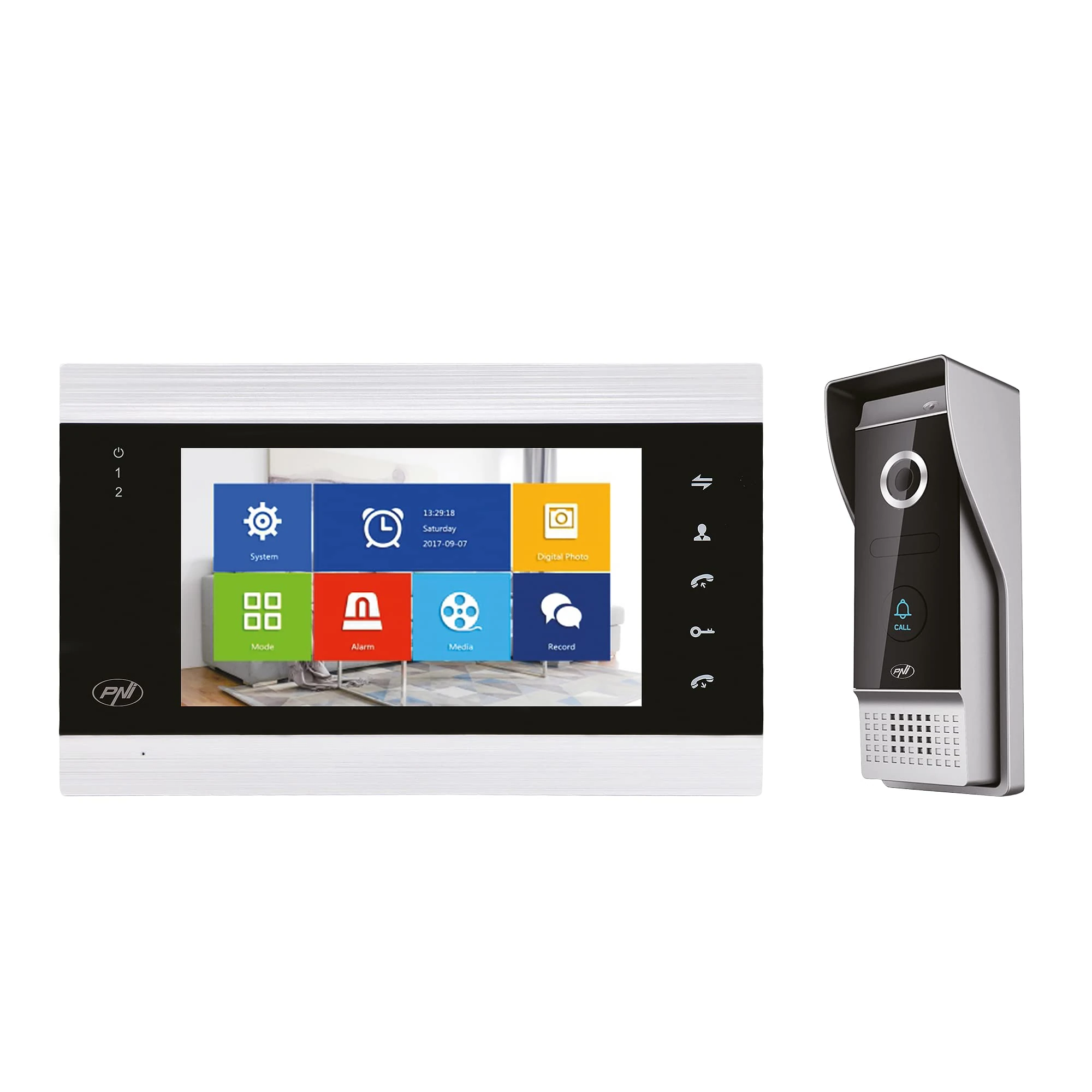 Smart video doorphone PNI SafeHome PT720MW WiFi HD, P2P, Indoor Monitor, Dedicated Tuya Smart Application