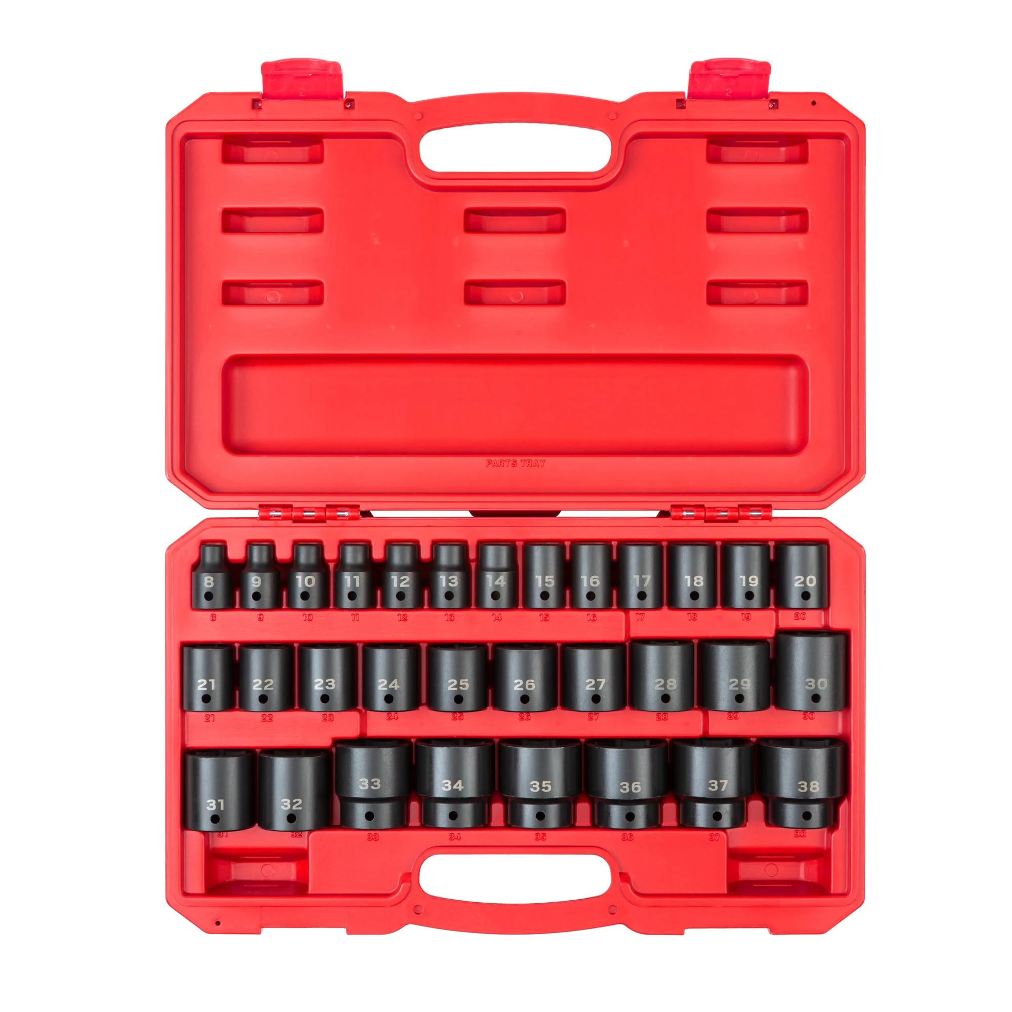 TEKTON 1/2 Inch Drive 6-Point Impact Socket Set with Case, 31-Piece (8-38 mm) | SID92327