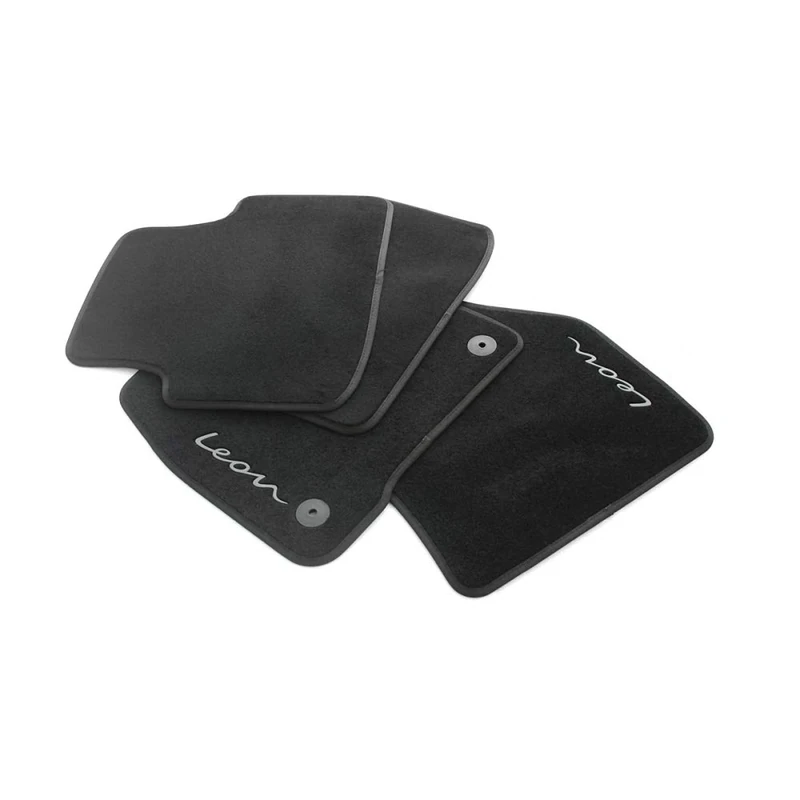 Seat 5FB061675041 Trail textile floor mats, 4 x fabric mats, velour, with Leon lettering, with reinforcement foot heel, not for Mild-Hybrid/eTSI