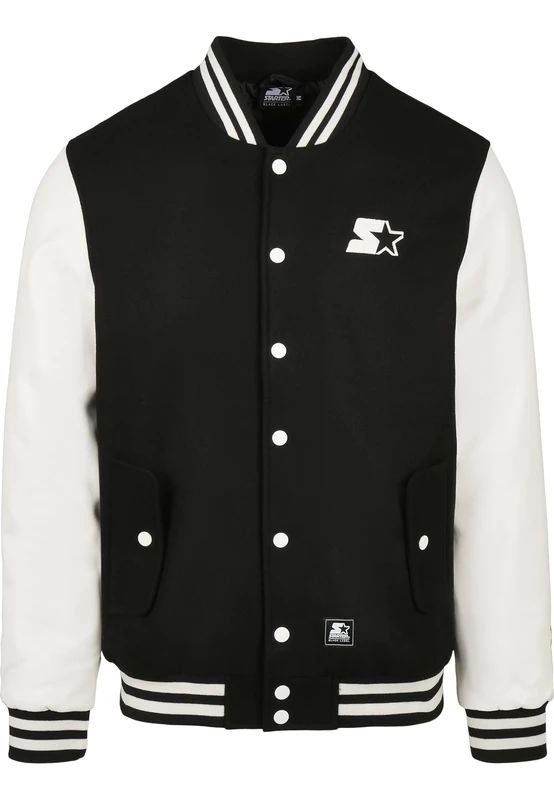 Starter Black Label Men's Starter College Jacket, black/white, M
