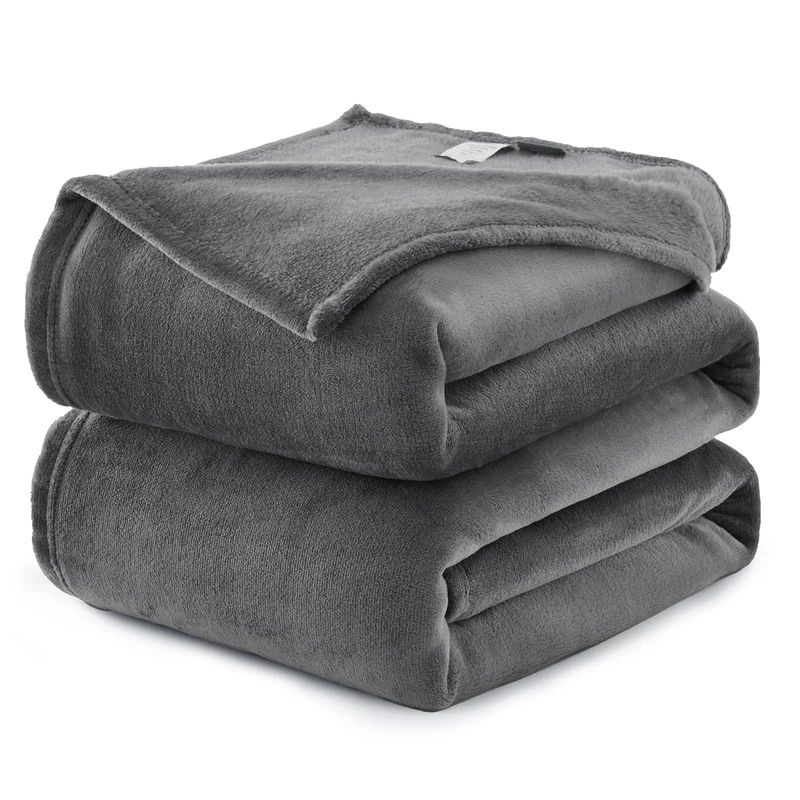 WAVVE Fleece Blanket King Size XXL Gray 7.5ft x 9ft - Fluffy Soft Warm Versatile Extra Large Throw Blanket for Bed/Sofa/Couch Gray, 270x230 cm