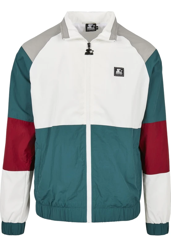 Starter Black Label Men's Starter Colour Block Retro Jacket, Retro Grn/Wht/Brick Rd/Gry, S