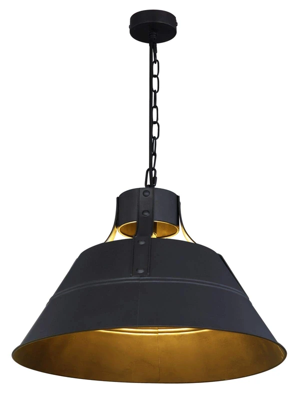 GLOBO Black Matt Metal Pendant Light - D:450 H:1500mm
