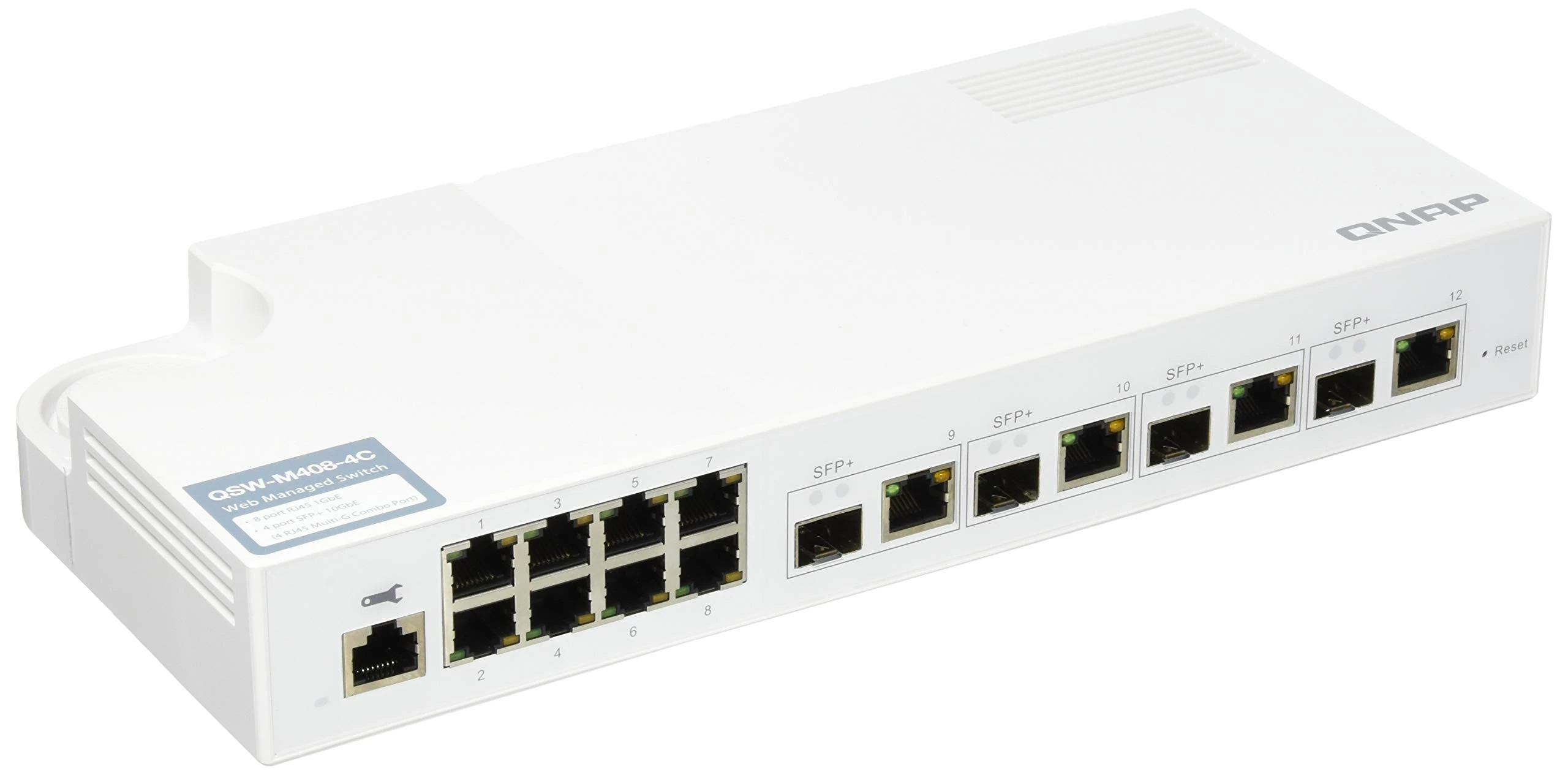 QNAP QSW-M408-4C 10GbE Managed Switch, with 4-Port 10GbE SFP+/RJ45 Combo and 8-Port Gigabit