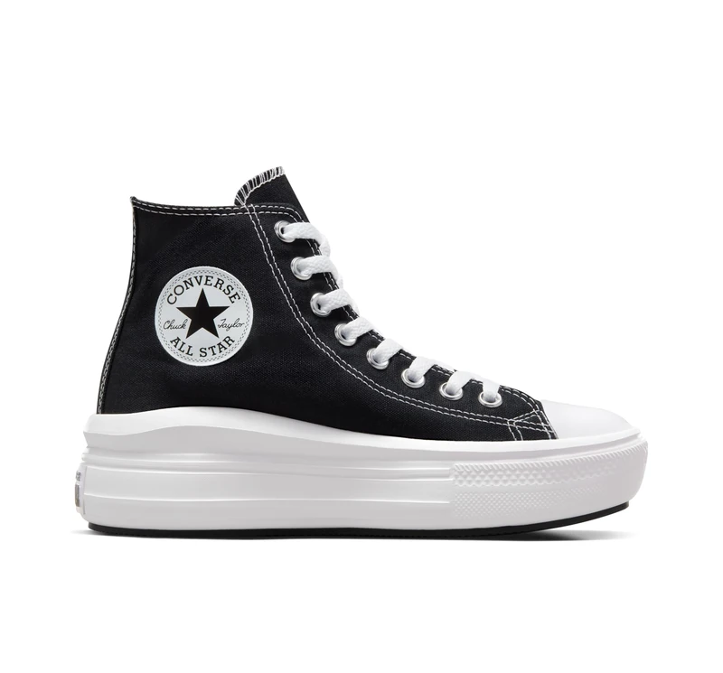 Converse All Star Move Platform Trainers Black Natural Ivory White - 6.5 UK