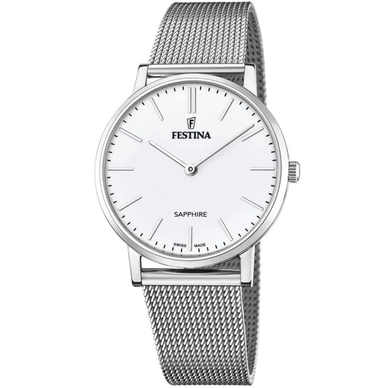 Festina Swiss Made Mens Watch with Steel Mesh Bracelet F20014/1