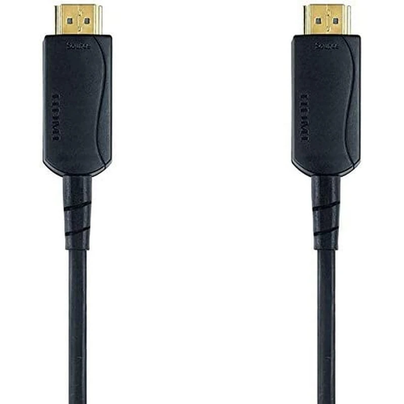 DCU TECNOLOGIC | HDMI Cable | HDMI Optical Connection | M-M Hybrid Signal | Length: 10M | Black