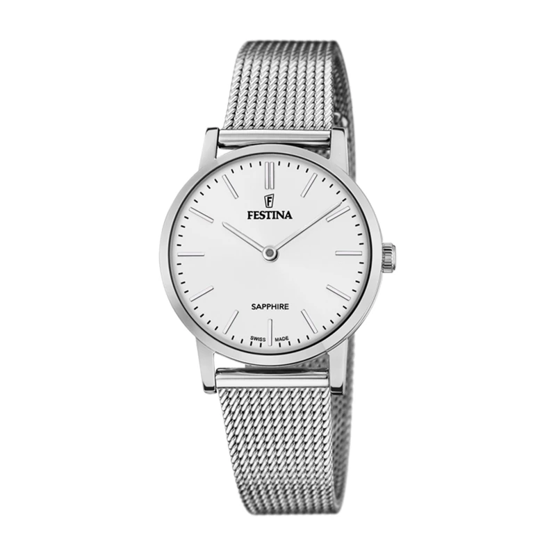 Festina Swiss Made Ladies Watch with Steel Mesh Bracelet F20015/1
