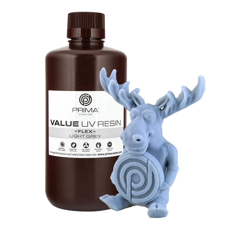 PrimaCreator Value Flex UV Resin - 1000 ml - Light Grey