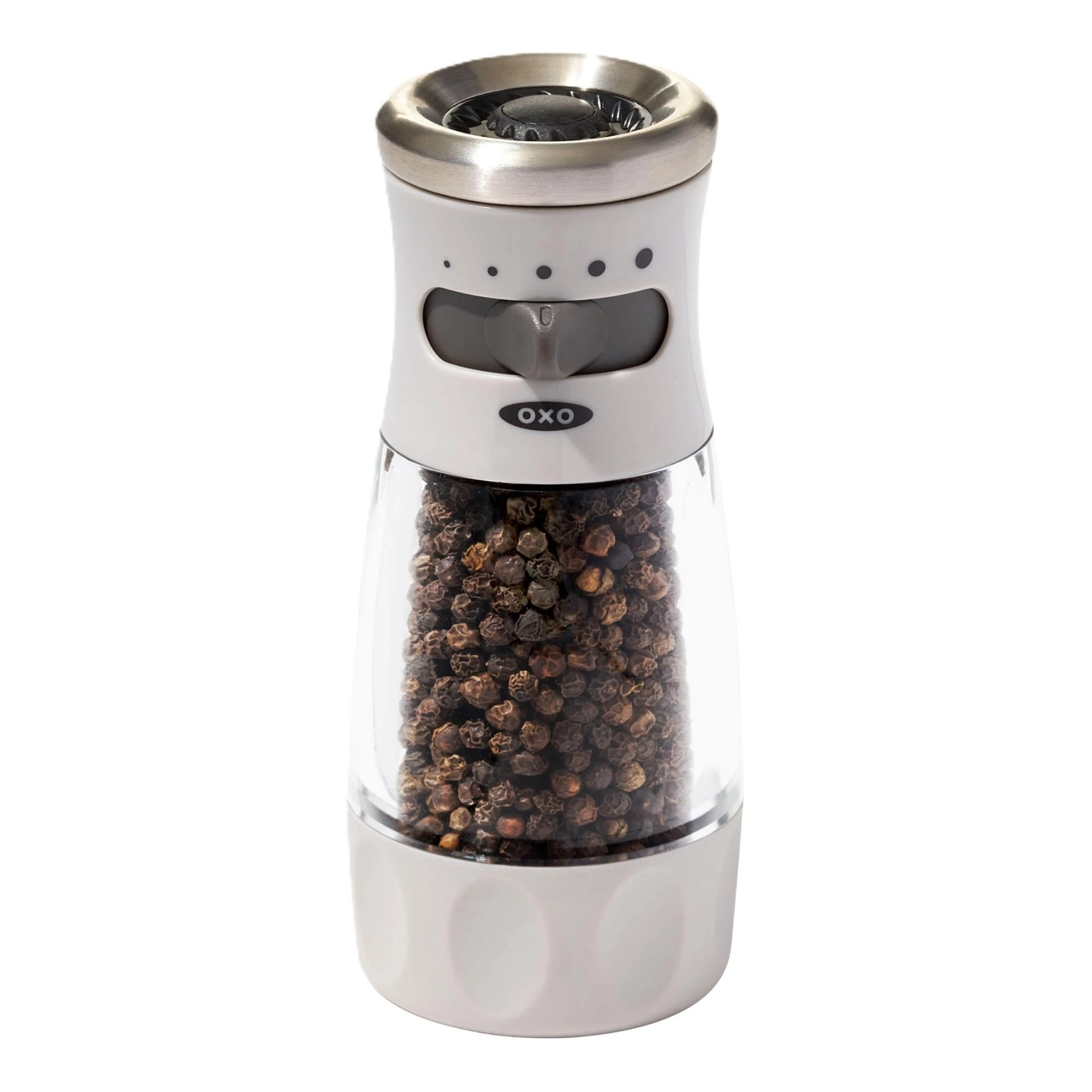 OXO 11312500 Good Grips Contoured Mess-Free Pepper Grinder, Ceramic, Gray