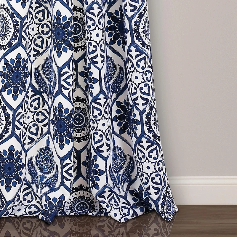 Lush Decor Marvel Room Darkening Window Curtain Panel Pair, 52" W x 95" L, Navy