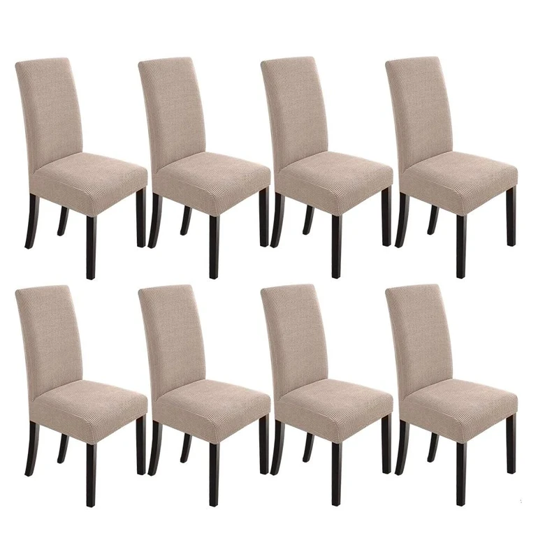 NORTHERN BROTHERS Dining Room Chair Slipcovers Dining Chair Covers Parsons Chair Slipcover Stretch Chair Covers for Dining Room Set of 8,Khaki