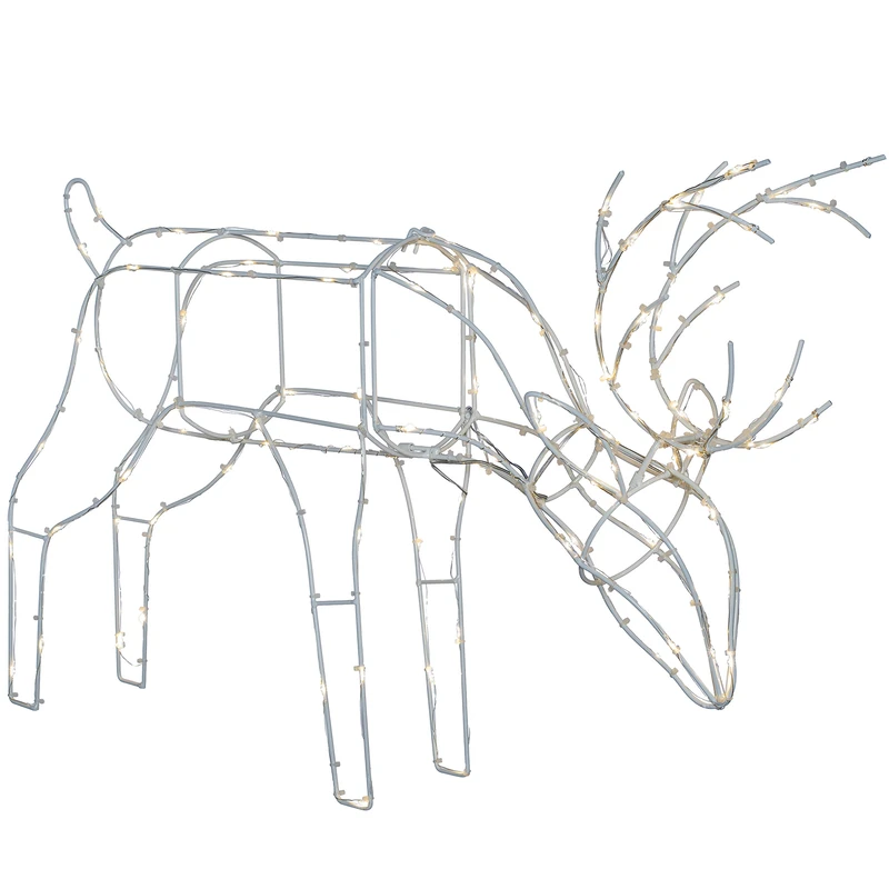 WeRChristmas 3D Grazng Reindeer Silhouette Christmas Decoration, Warm White, 71 cm