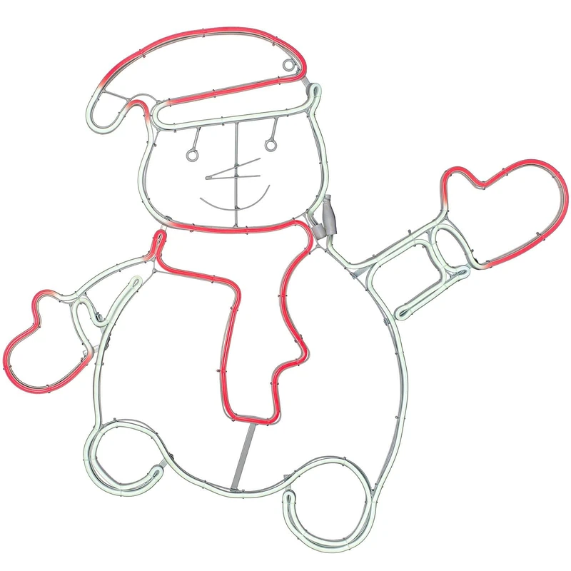 WeRChristmas Waving Snowman Christmas Silhouette Decoration, Bright White, 72 cm