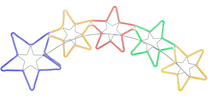 WeRChristmas 5 Star Christmas Silhouette Decoration, Multi-Colour, 190 cm