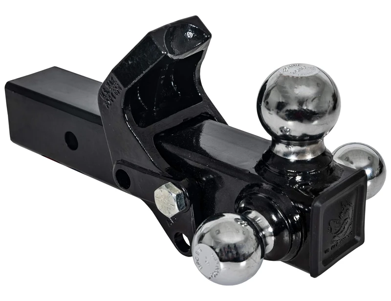 Buyers Products Tri-Ball Hitch with Pintle Hook and Chrome Towing Balls - 2-1/2 Inch Receiver
