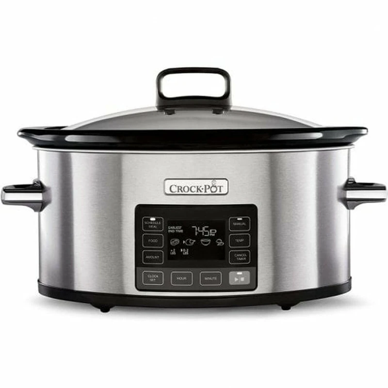 Crock-Pot TimeSelect Digital Slow Cooker | with Programmable Timer and Digital Display | 5.6L Capacity (for 7 People and More) | Keep Warm Function | Stainless Steel [CSC066X]