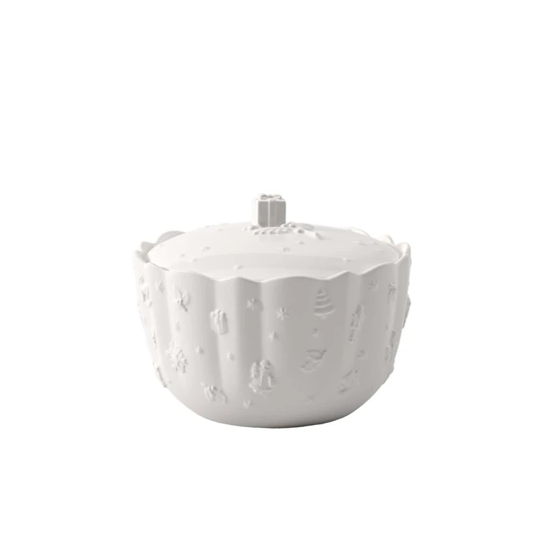 Villeroy & Boch – Toy's Delight Royal Classic biscuit barrel, large storage container with relief pattern, premium porcelain, 2270 ml, white 14-8658-4501