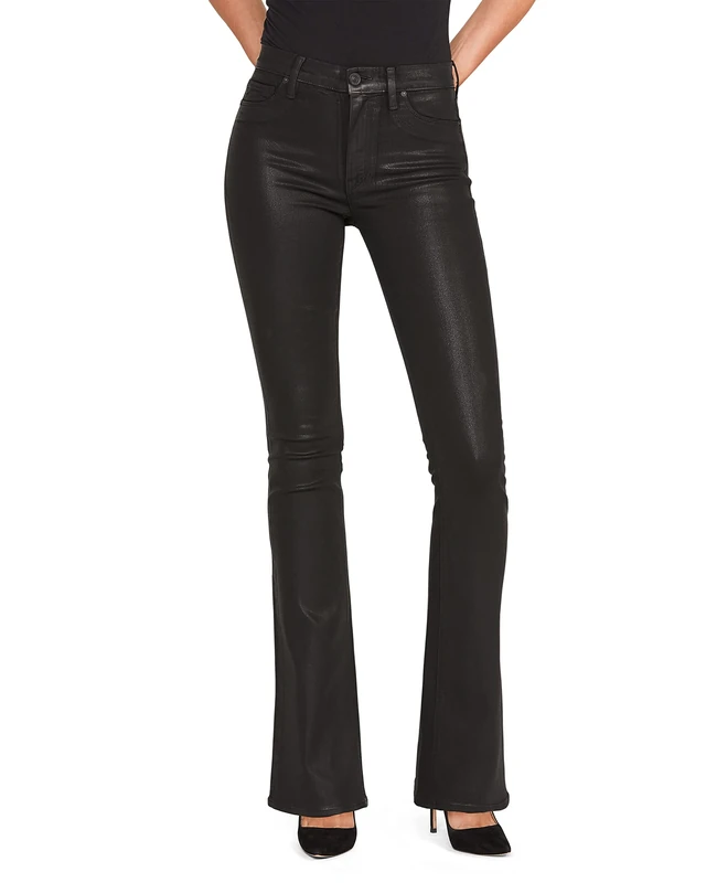 Hudson Jeans Barbara High-Waist Bootcut in Noir Coated - Black - 31W x 34L