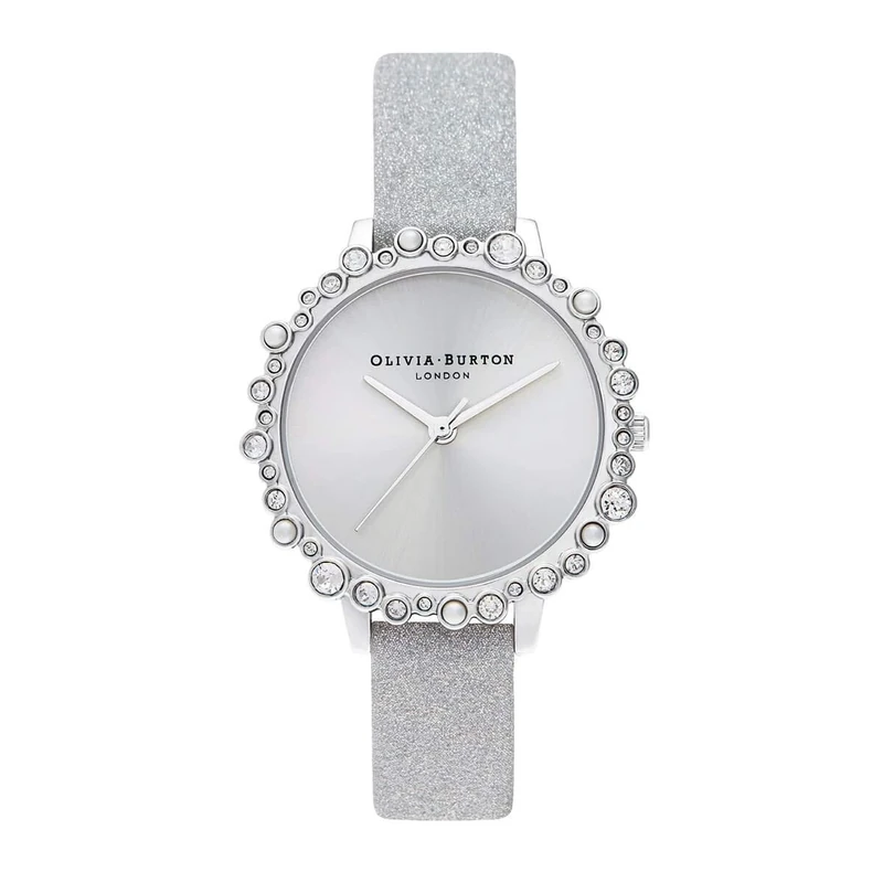 Olivia Burton Analogue Quartz Watch for Women Under The SEA Collection with Silver Leather Strap - OB16US52
