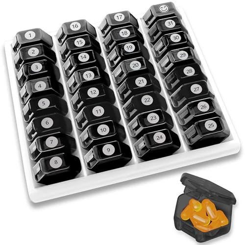 Pill Boxes 7 Day 4 Times a Day, Weekly Tablet Organiser Large Daily Pill Box Organiser 7 Day Travel Dosette Box with 28 Copartments, 7day Medication Organizer for Vitamins Pillbox (Blue)