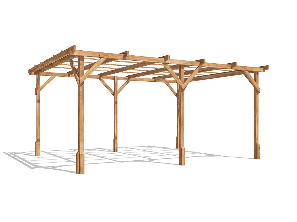 Dunster House Wooden Pergola 4 x 3 Metres Garden Plant Frame Kit Utopia
