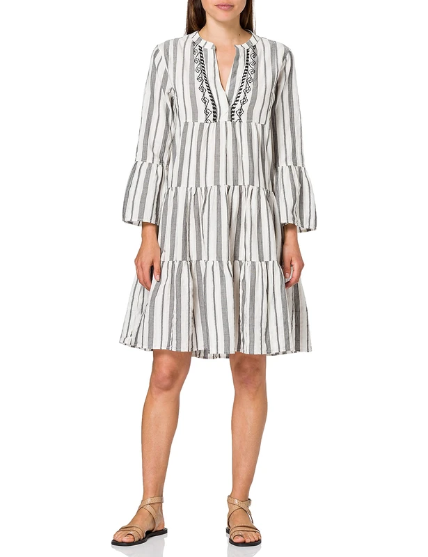 camel active Women's 3099235s69 Dress, Off-White, M