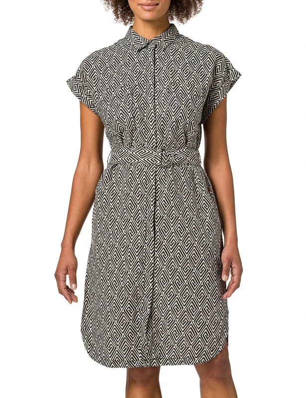 camel active Women's 3099245s74 Dress, Sand Black AOP, XXL