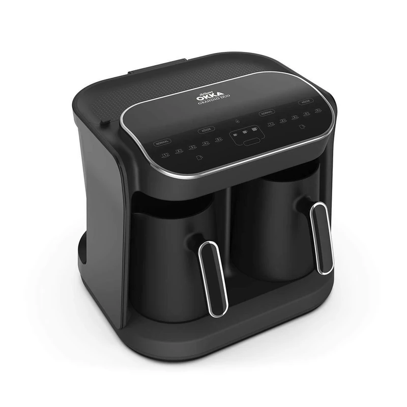 ARZUM OKKA OK007-K Grandio Duo Turkish Coffee Machine, 10 Cups of Coffee, Touch Screen, Chrome
