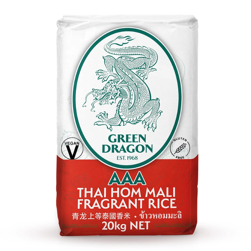 Green Dragon Thai Fragrant Jasmine Rice 20KG Thai Hom Mali AAA Premium Rice White Rice Chinese Ingredients Chinese Asian Cooking 20KG - Image 1