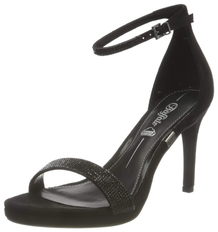 Buffalo Women's Monroe 2 Heeled Sandal, black, 8 UK