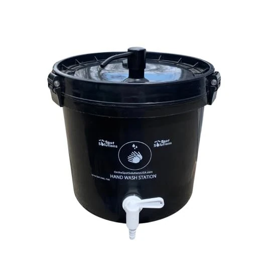 Hand Wash Station portable compact design with soap dispenser for outdoor/holiday events,parties,school sports team, parents on the go, travel, construction site, beach, 5 or 2 gallon (blue, 5 gallon)