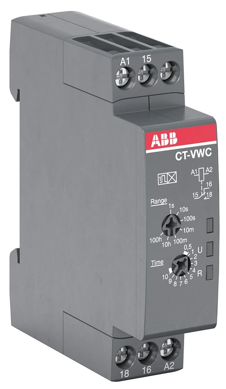 ABB CT-VWC.12 Time Relay, Impulse-ON 1c/o, 24-48V DC/24-240V AC (ABB1SVR508130R0000)